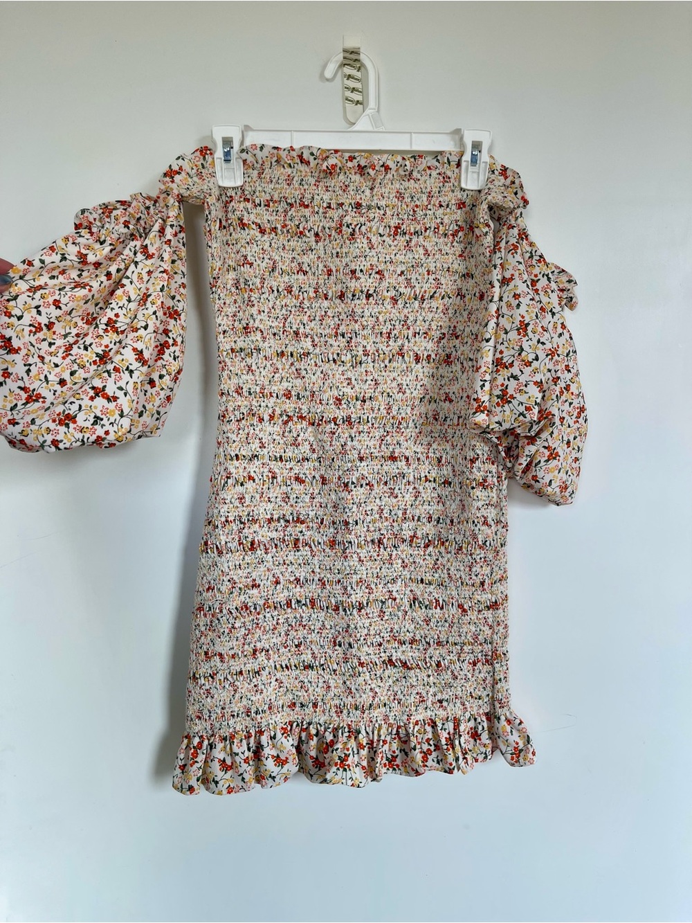 Floral Off-Shoulder Topshop Mini Dress